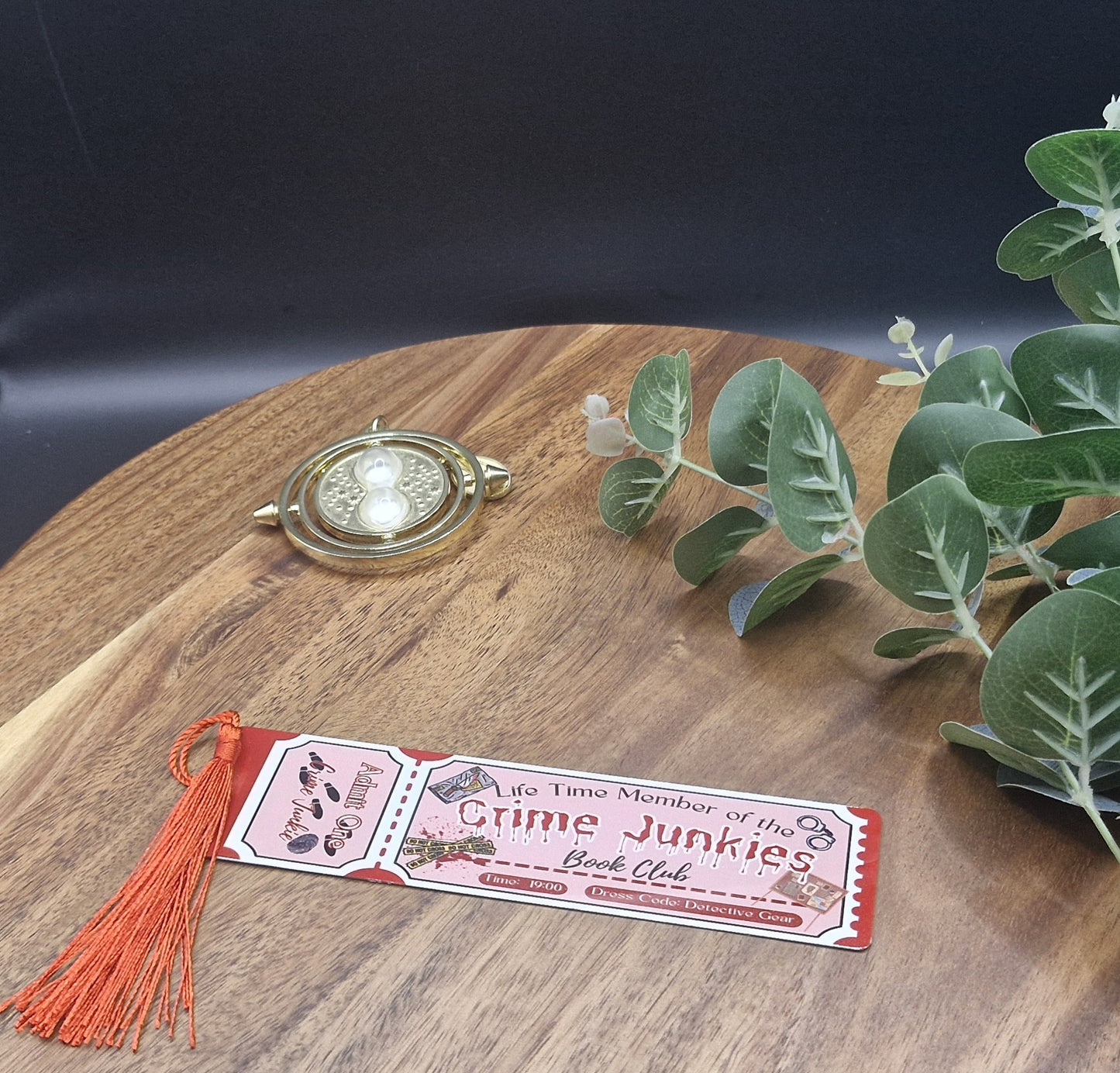 Crime Junkie Book Club Ticket - Metal Bookmark