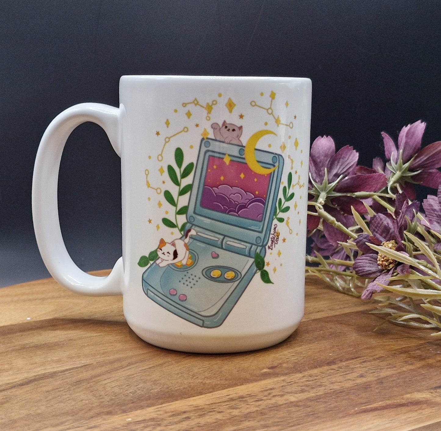 SP, Cats and Constellations - Retro Gaming Nostalgia - 15oz Ceramic Mug