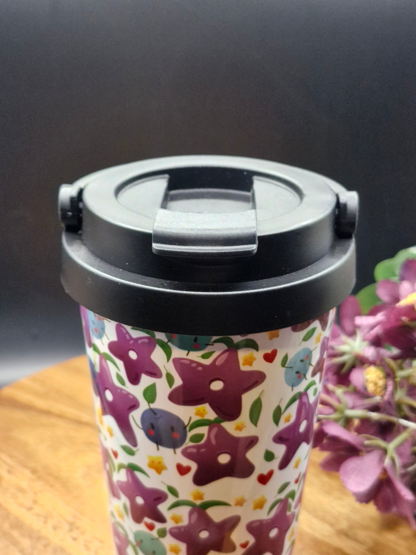 SDV Star Fruits and Junimos - Stardew Valley inspired Stainless Steel Thermos Cup (Take Out style)