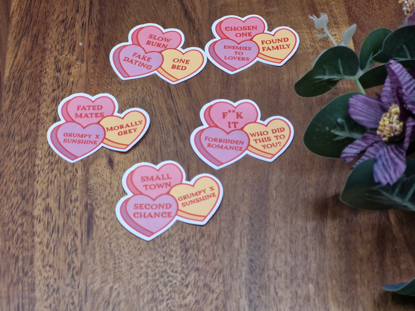 Small Town Romance Book Trope Love Hearts - bookish sticker