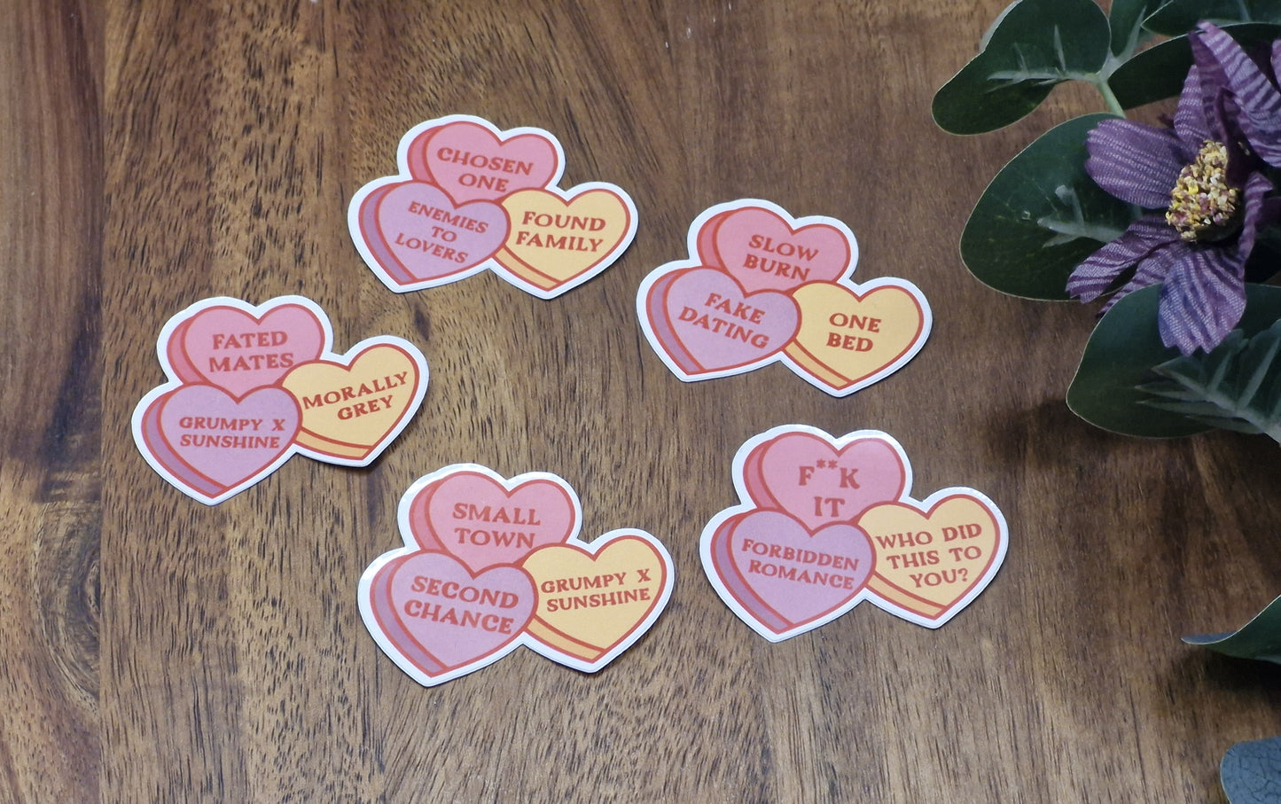 Small Town Romance Book Trope Love Hearts - bookish sticker