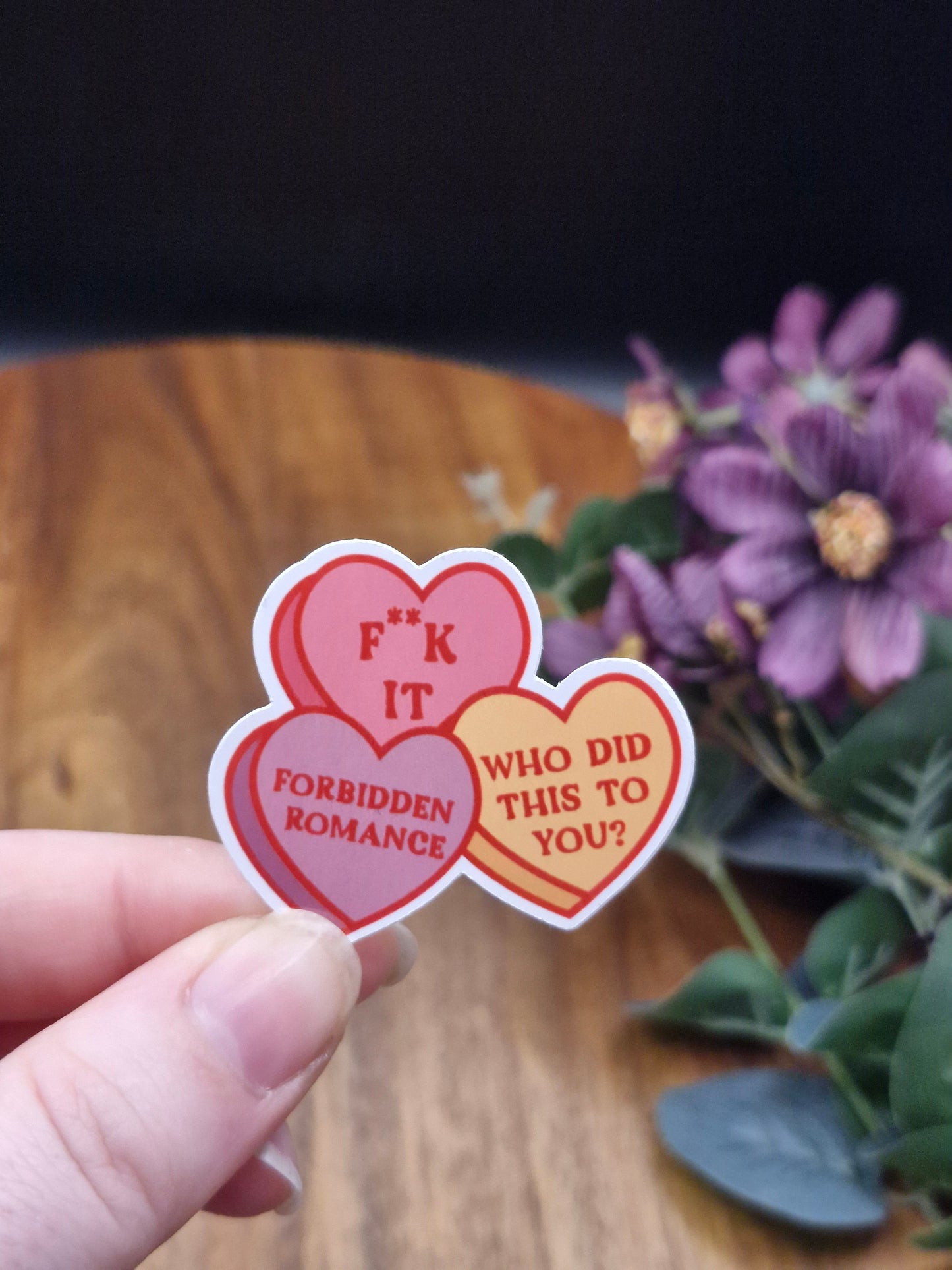 Romance/Romantasy Book Trope Love Hearts - bookish sticker