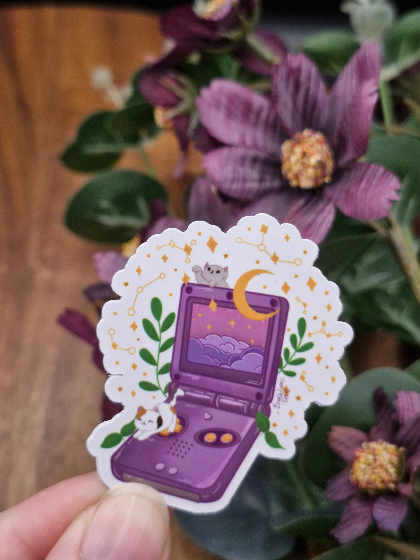 SP, Cats and Constellations - Retro Gaming Nostalgia - sticker
