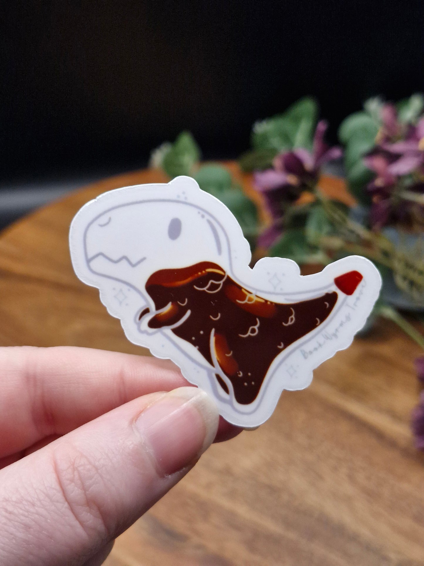 Soya-saurus Rex - Soy Sauce Fish Style T-Rex - Sticker (Clear viny)