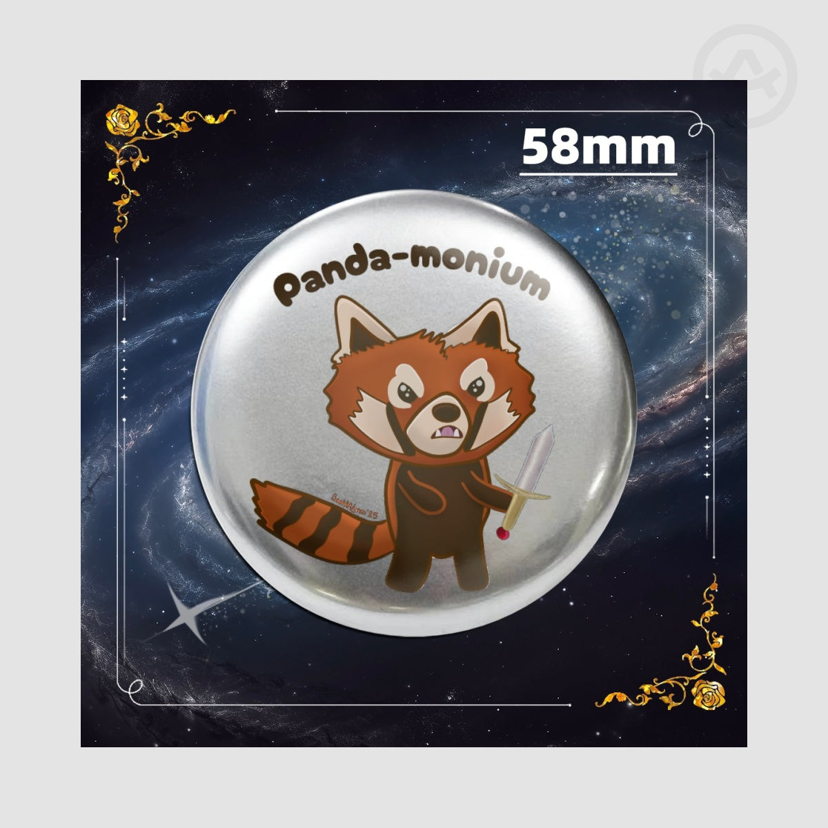 Panda-monium Holographic Badges