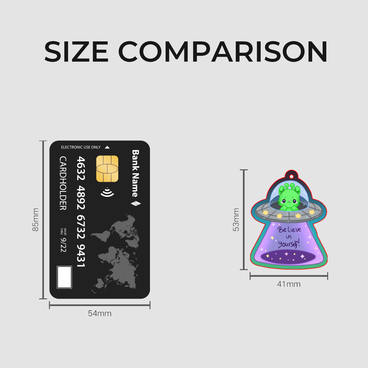 Alien Bunny Cat - believe in yourself! - Coloured Edge Acrylic Keychains