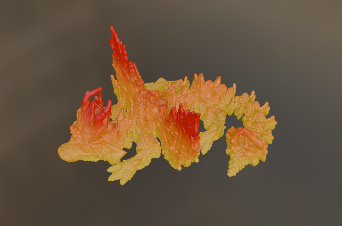 3D Printed Autumn Wing Baby Dragon (10-12 inches)