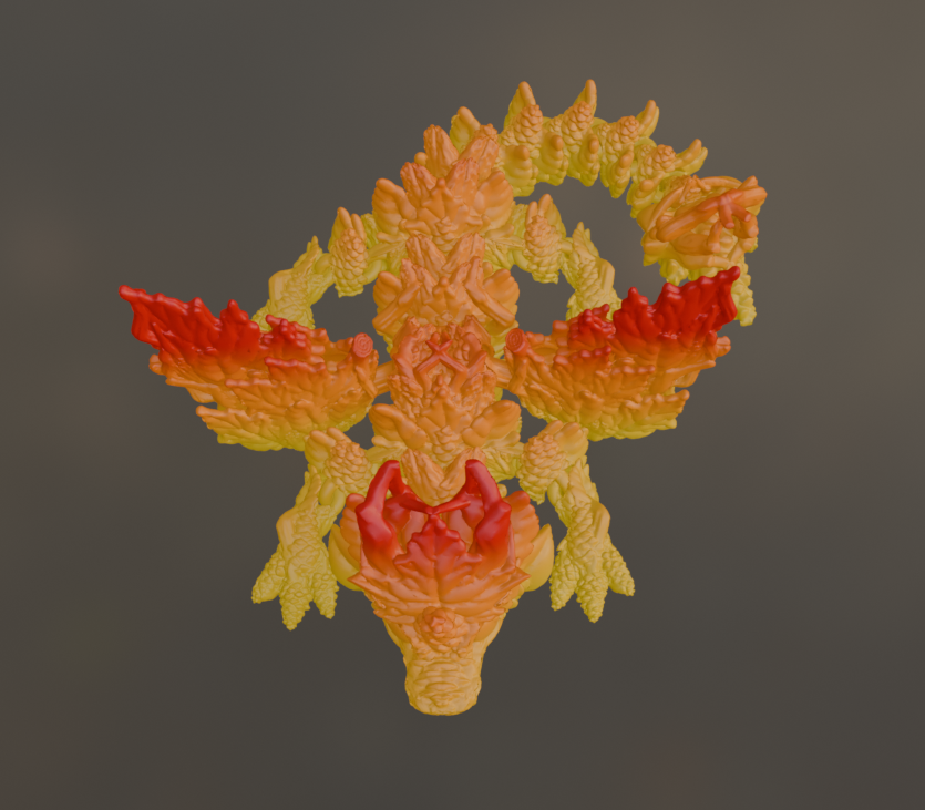 3D Printed Autumn Wing Baby Dragon (10-12 inches)
