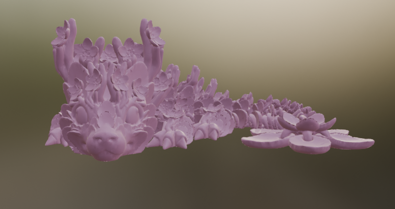 3D Printed Cherry Blossom Baby Dragon (10-12 inches)