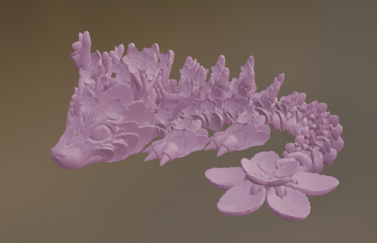 3D Printed Cherry Blossom Baby Dragon (10-12 inches)