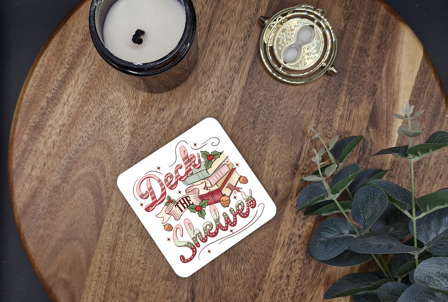 Hard Coaster 8.9cmx8.9cm (Deck the shelves ver)
