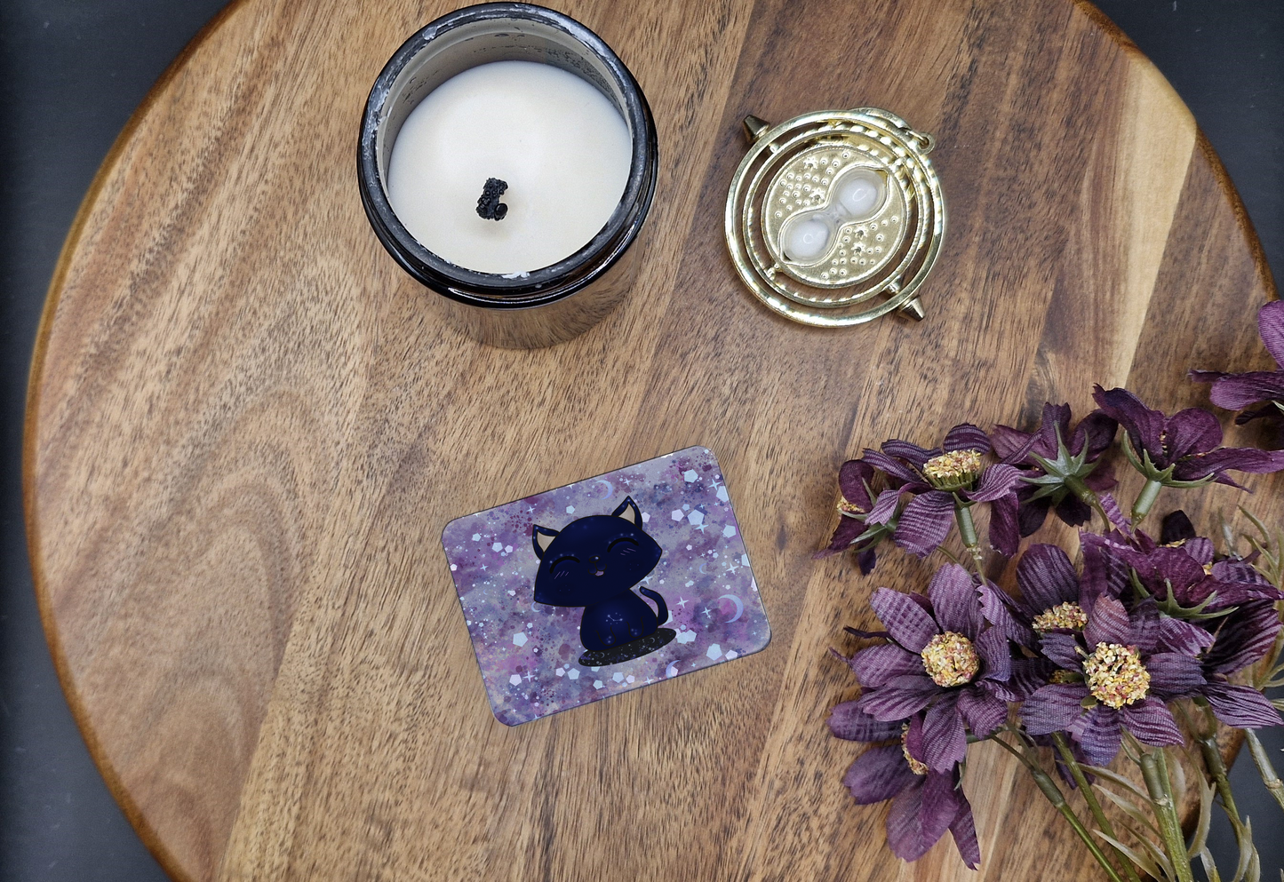 Galaxy cat (happy closed eyes blushing) - Rectangle Fridge Magnet