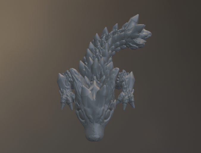 3D Printed Wolf Dragon Tadling (4-6 inches)