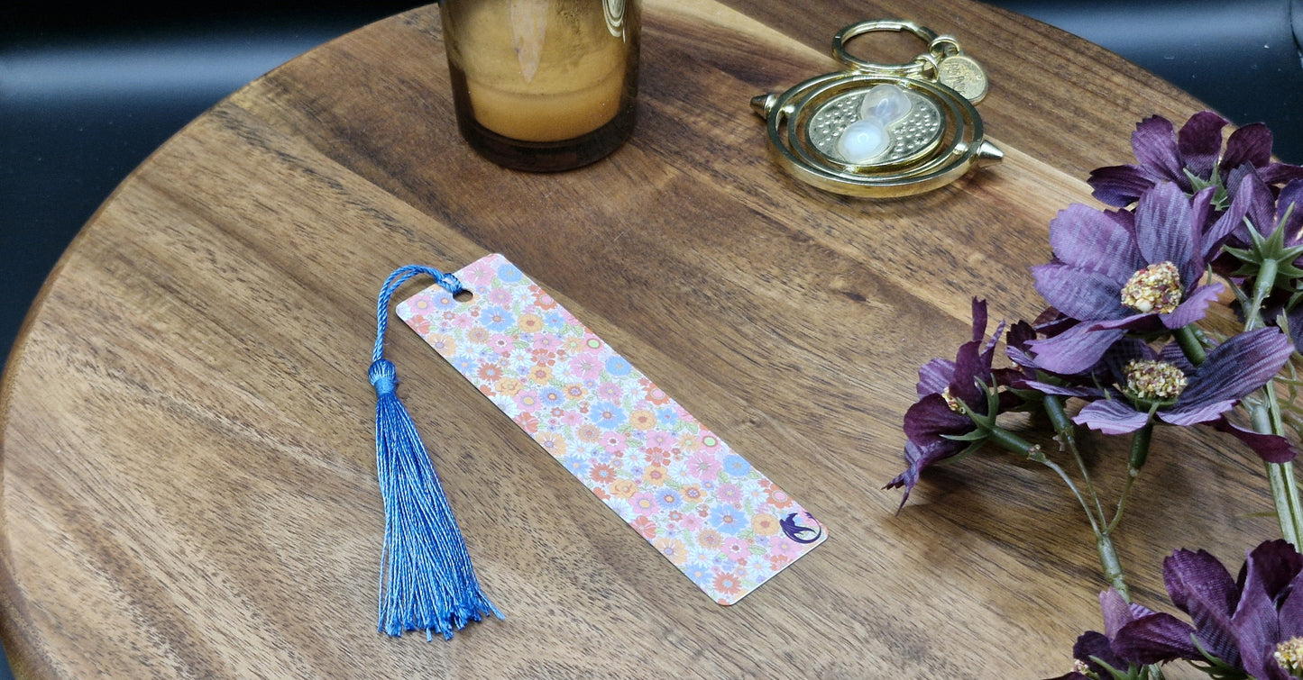 Metal Bookmarks (Retro Rainbow Pastel Flowers ver)