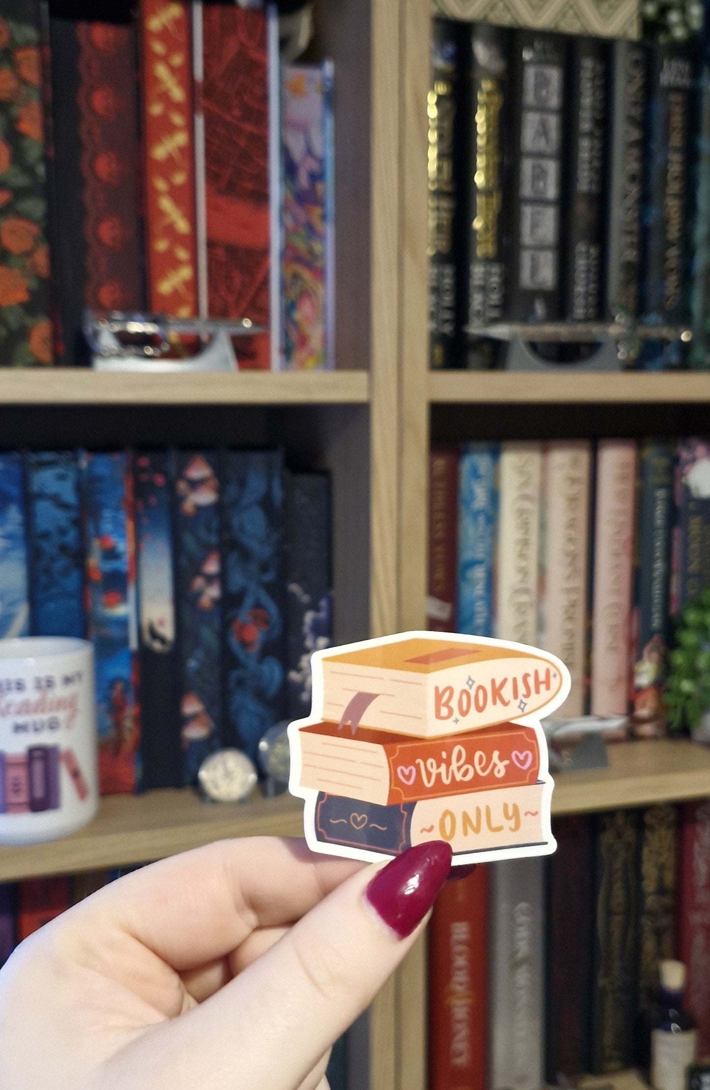 Sticker (Bookish vibes only - book stack ver)