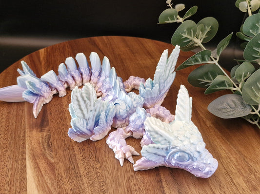 3D Printed Axolotl Baby Dragon (10-12 inches)