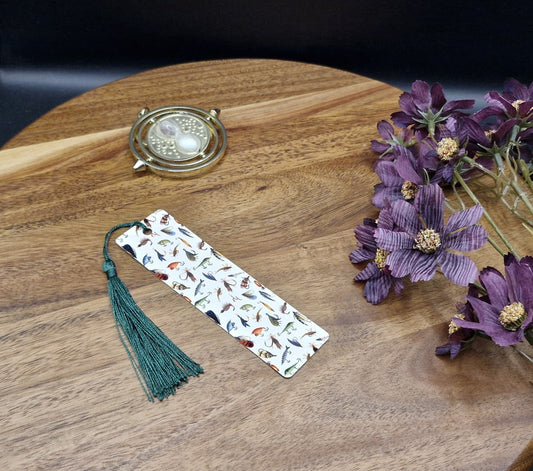Watercolour fishing lures - Metal Bookmark