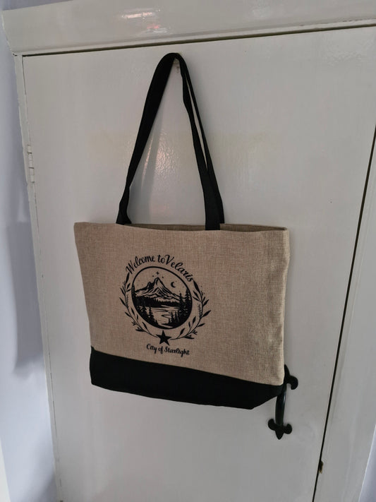 Velaris -  ACOTAR Bookish tote - Premium Natural Linen Shopper Tote Bag