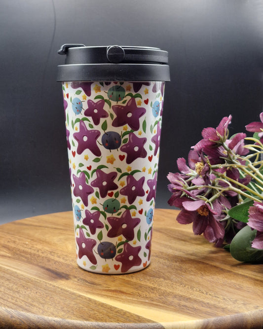 SDV Star Fruits and Junimos - Stardew Valley inspired Stainless Steel Thermos Cup (Take Out style)