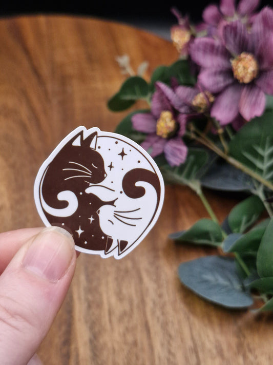 Celestial Cats - Ying and Yang style Cats - Sticker