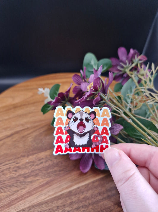 Possum scream (aaahhhh) - Relatable Possum - Sticker