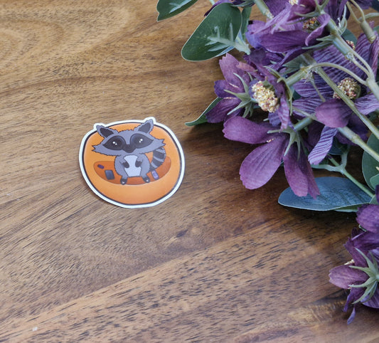 Cosy Raccoon - cosy kindle reader - Sticker
