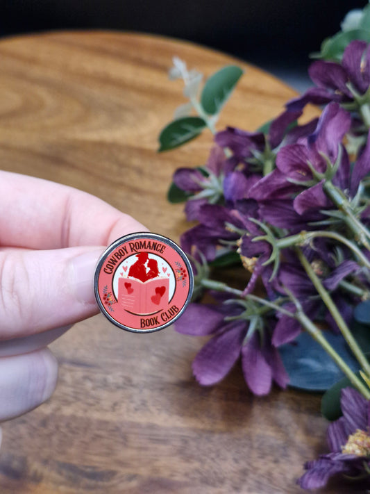 Cowboy Romance Book Club - Round Metal Pin Badge
