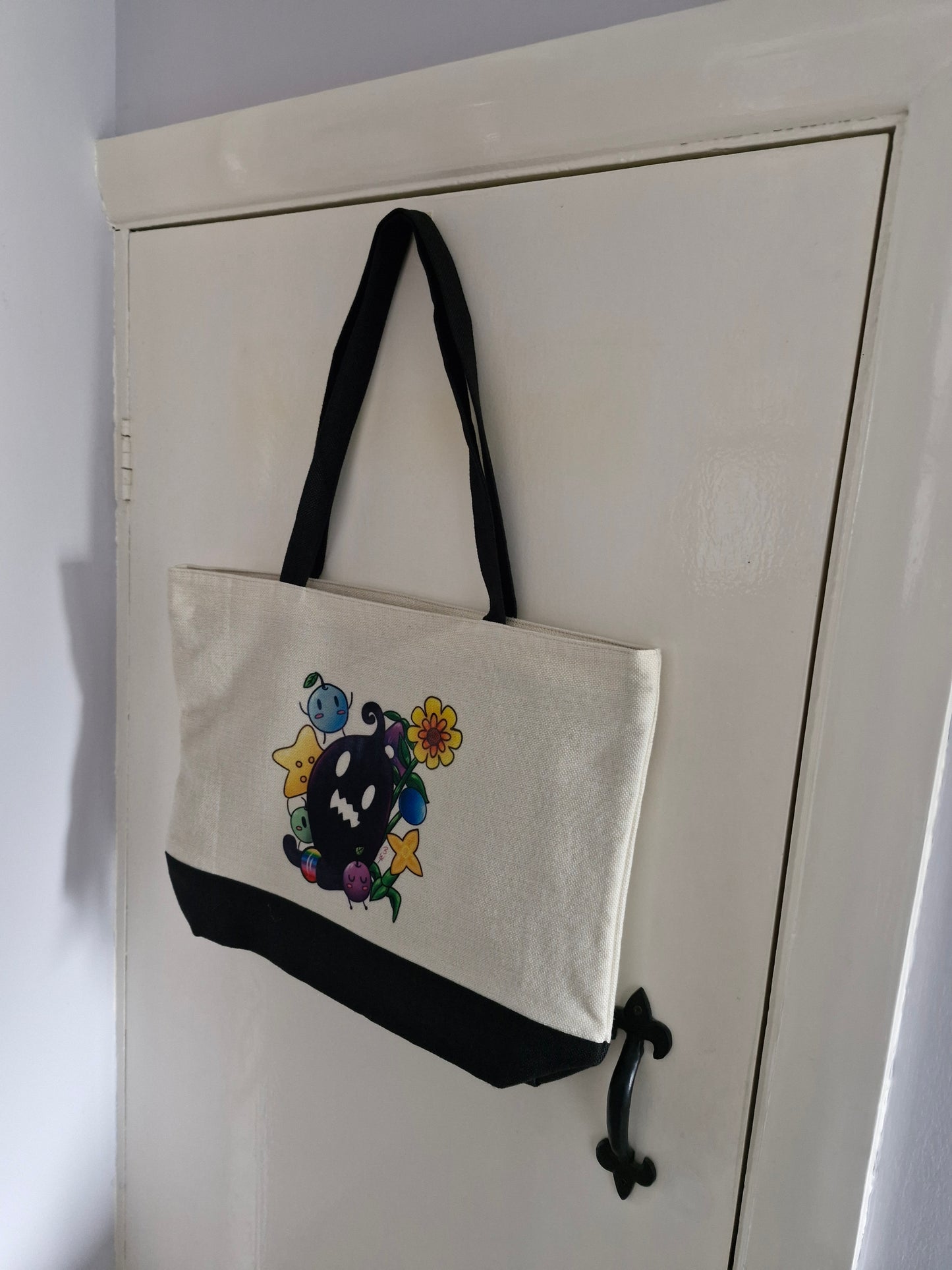 Krobus & Junimos - Stardew Valley - Premium Natural Linen Shopper Tote Bag