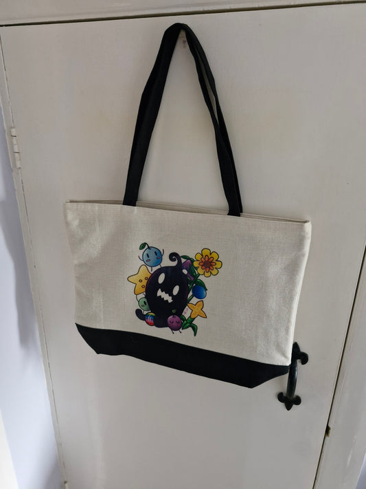 Krobus & Junimos - Stardew Valley - Premium Natural Linen Shopper Tote Bag