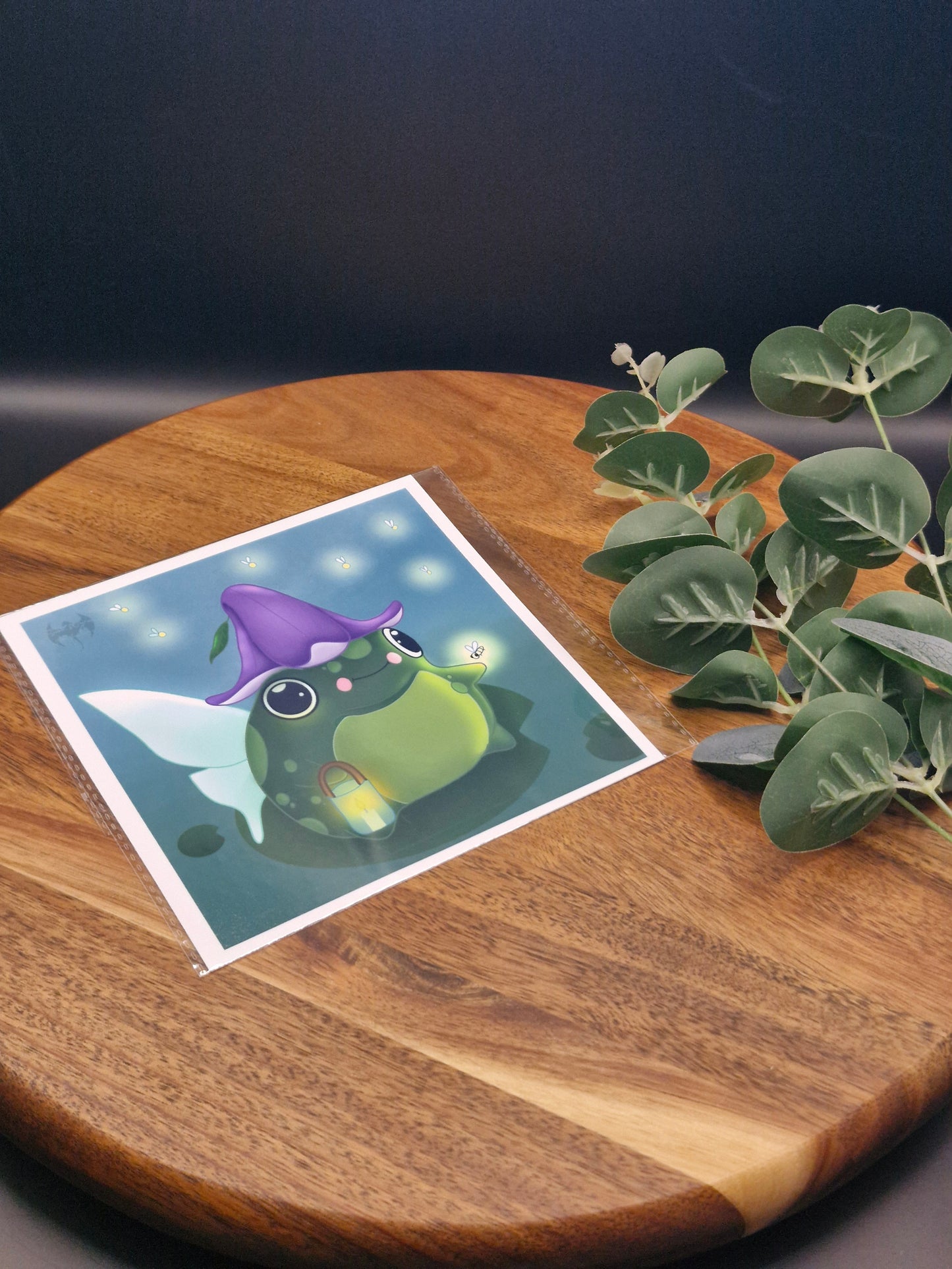 Fairy Frog & Fireflies - Art Print