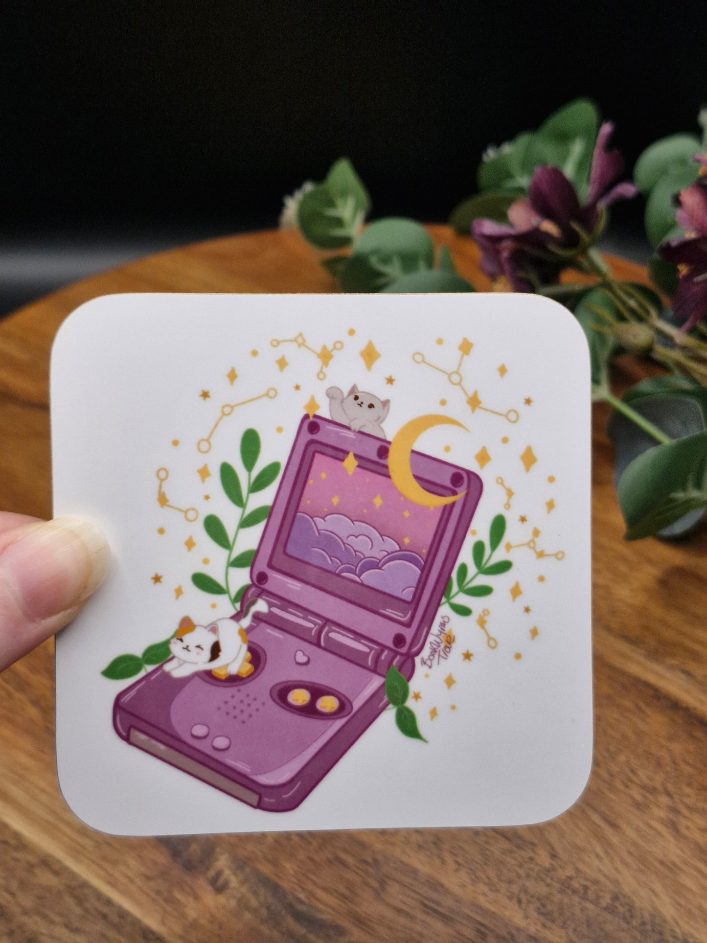 SP, Cats and Constellations - Retro Gaming Nostalgia  - Hard Coaster