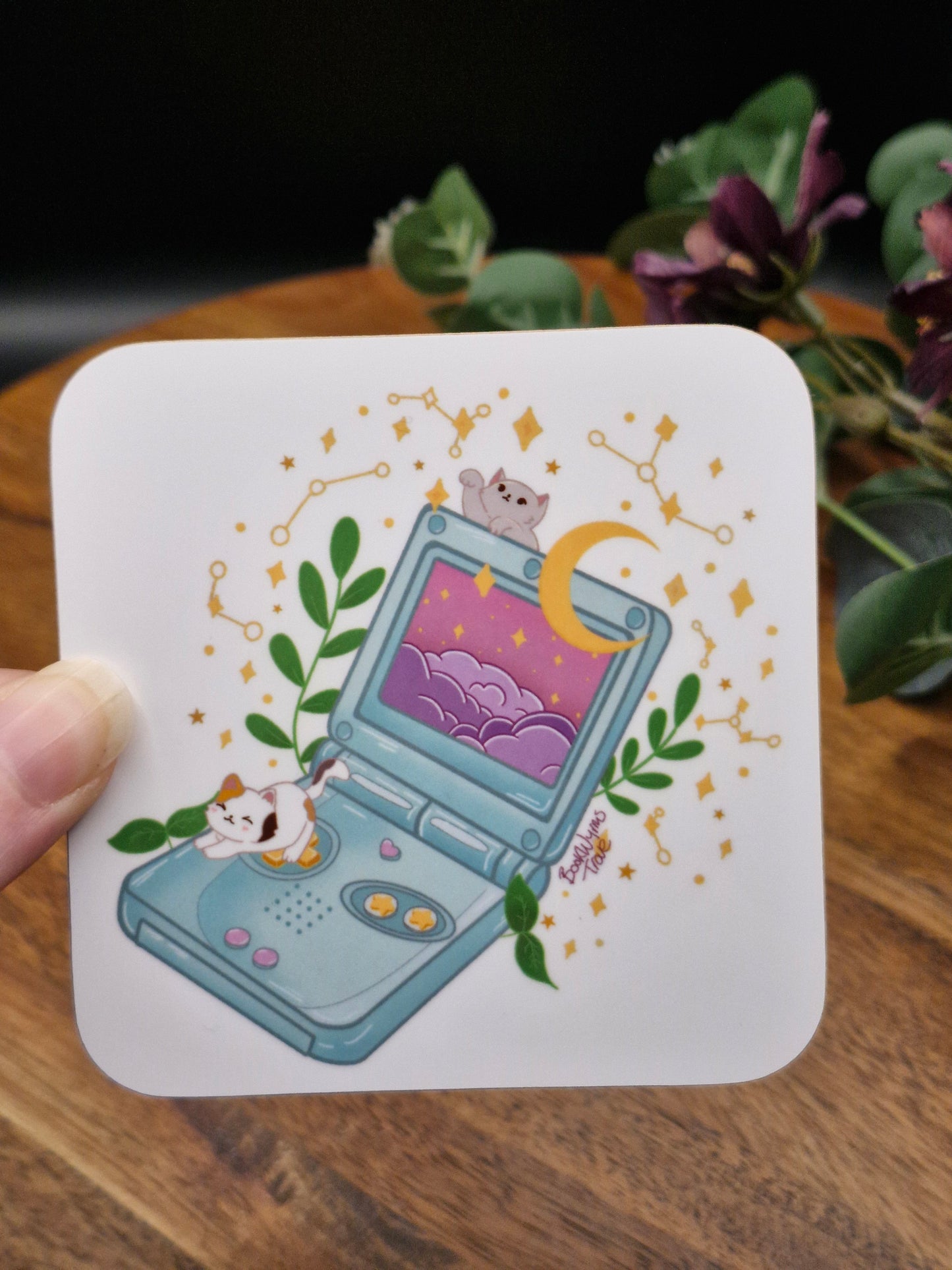 SP, Cats and Constellations - Retro Gaming Nostalgia  - Hard Coaster
