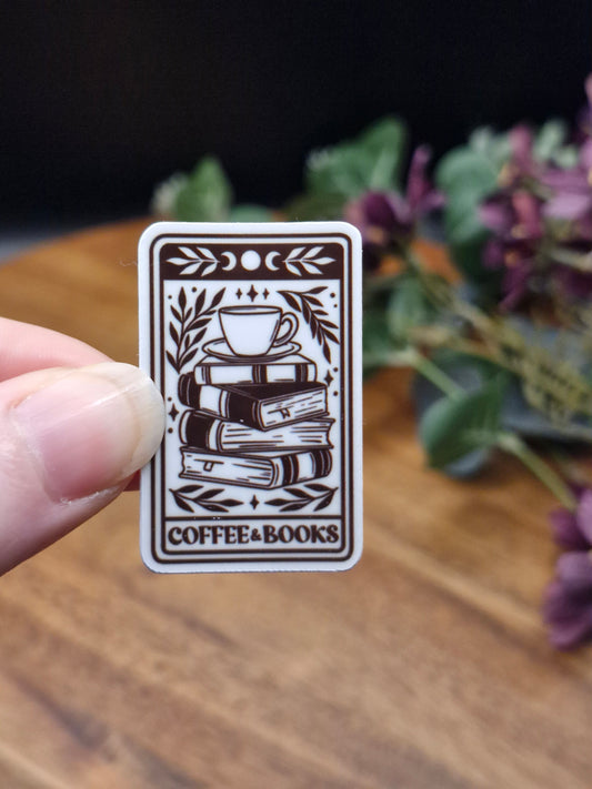 Coffee & Books - tarot card - Sticker