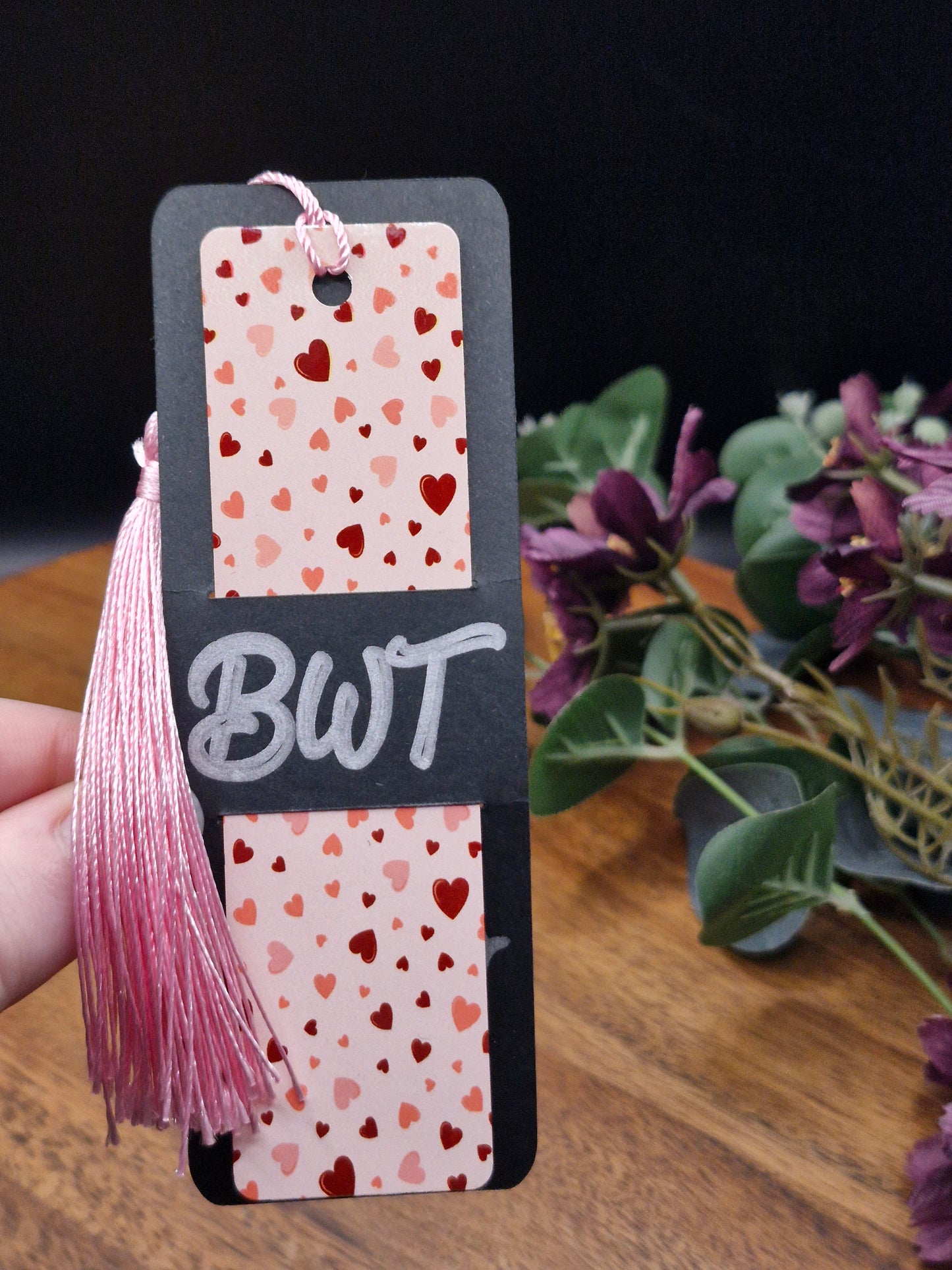 Ditsy love hearts - Metal Bookmark