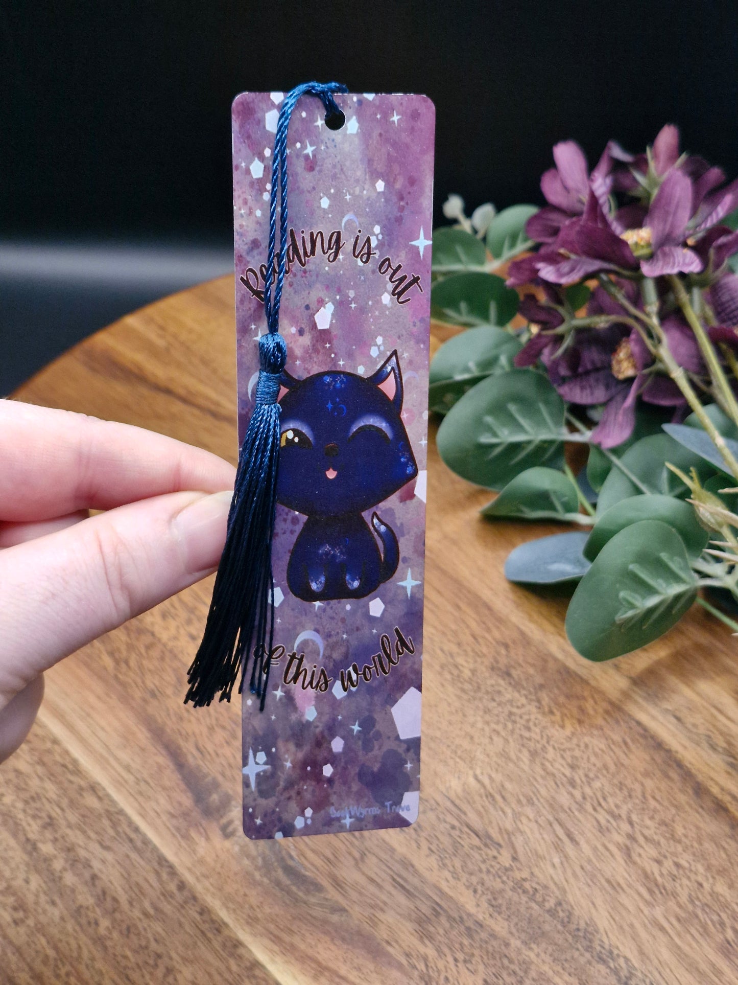 Reading is out of this world (galaxy cat) - Metal Bookmark