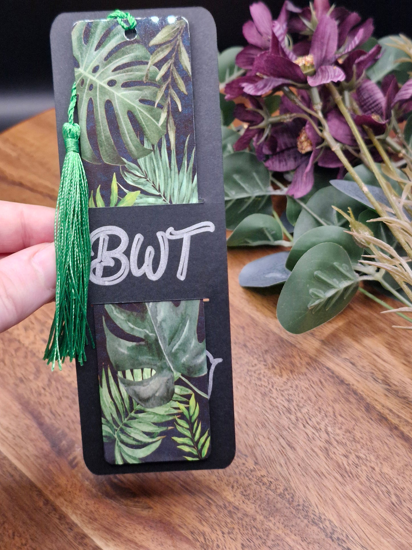 Monstera & Tropical Leaves Water Colour - Metal Bookmark