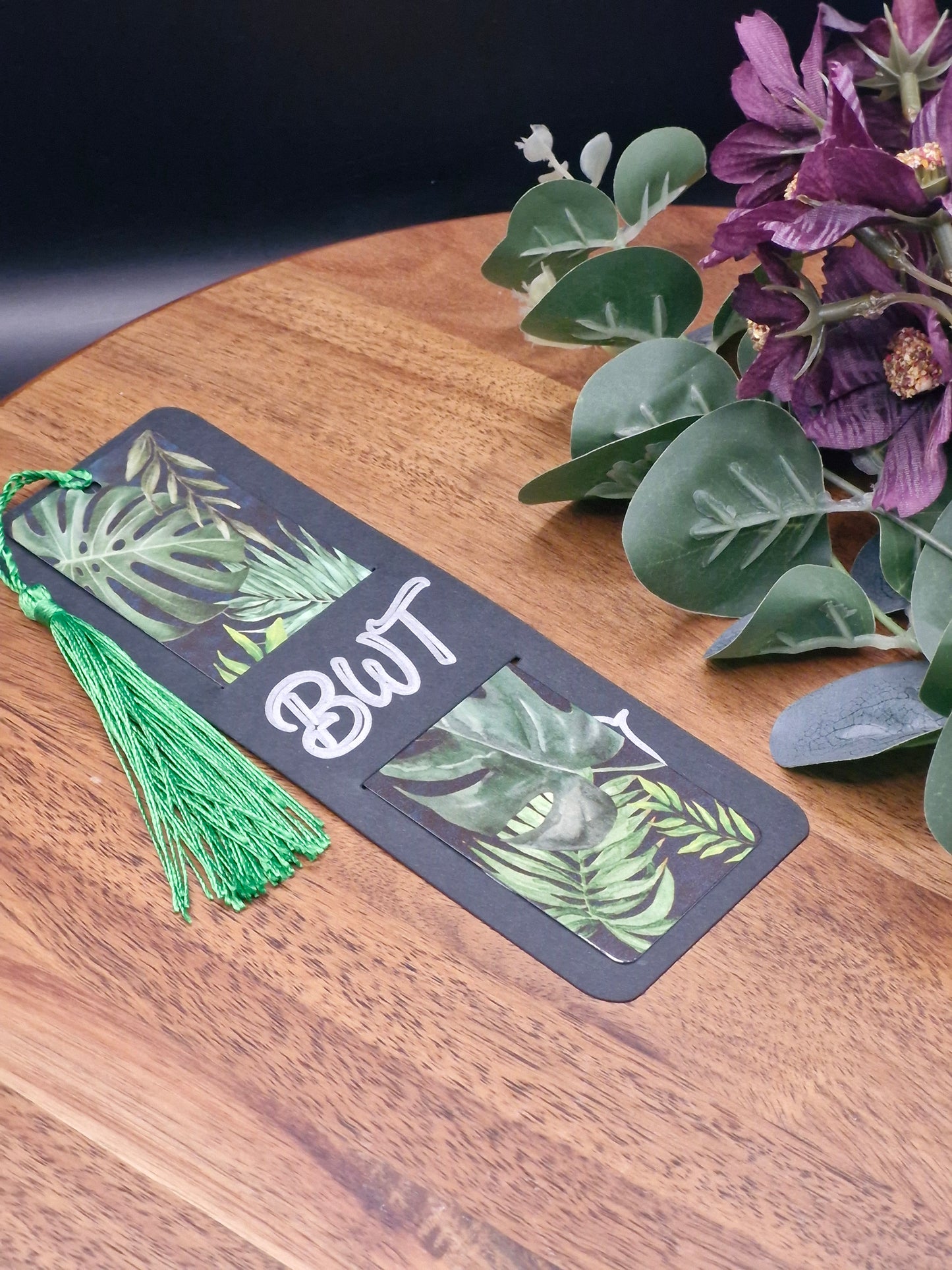 Monstera & Tropical Leaves Water Colour - Metal Bookmark