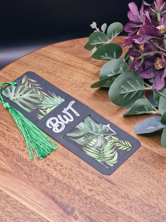 Monstera & Tropical Leaves Water Colour - Metal Bookmark