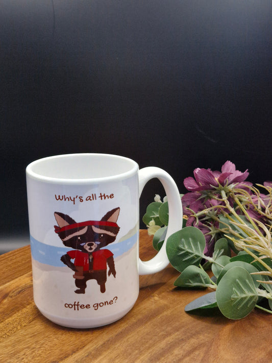Why's the coffee gone? - Pirate Racoon, Chibi -  Mug