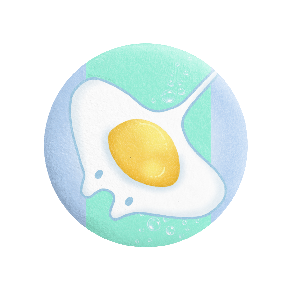 Fried Egg Manta Ray - Kawaii - Plush Badge