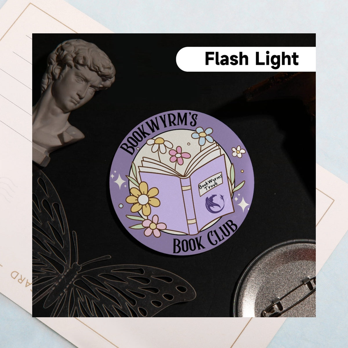 Bookwyrms Bookclub -  Holographic Badges