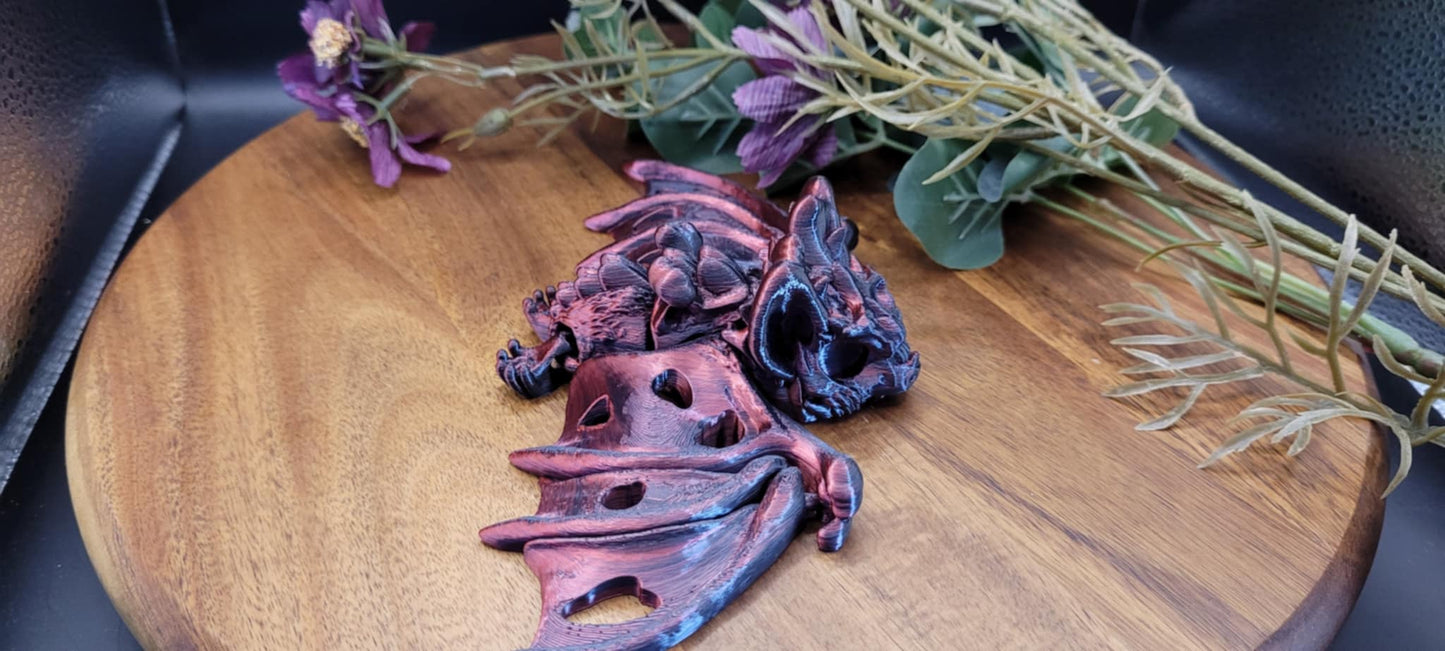 3D Printed Hollow Bat (Wingspan 7.5 inches, 4 inches length)