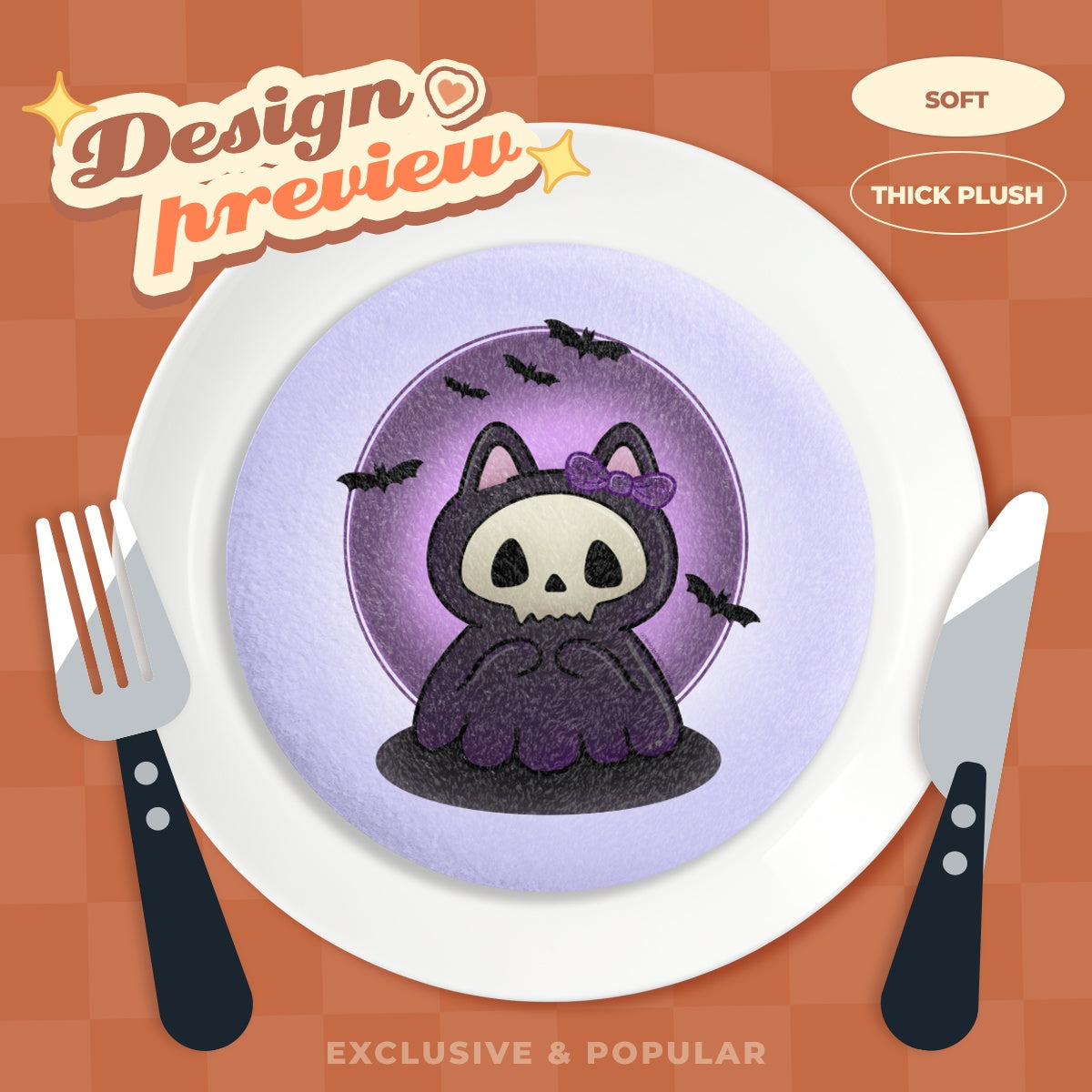 Reaper Kitty - kawaii -  Plush Badge