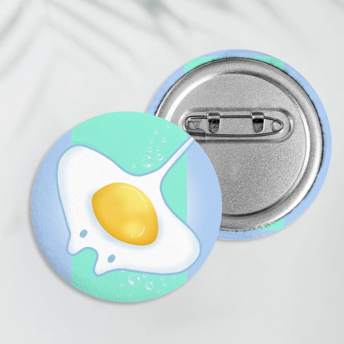 Fried Egg Manta Ray - Kawaii - Plush Badge