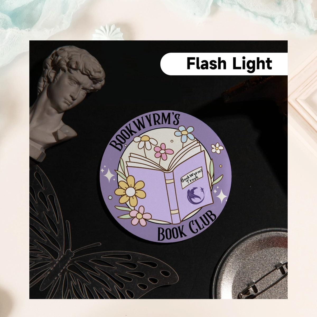 Bookwyrms Bookclub -  Holographic Badges