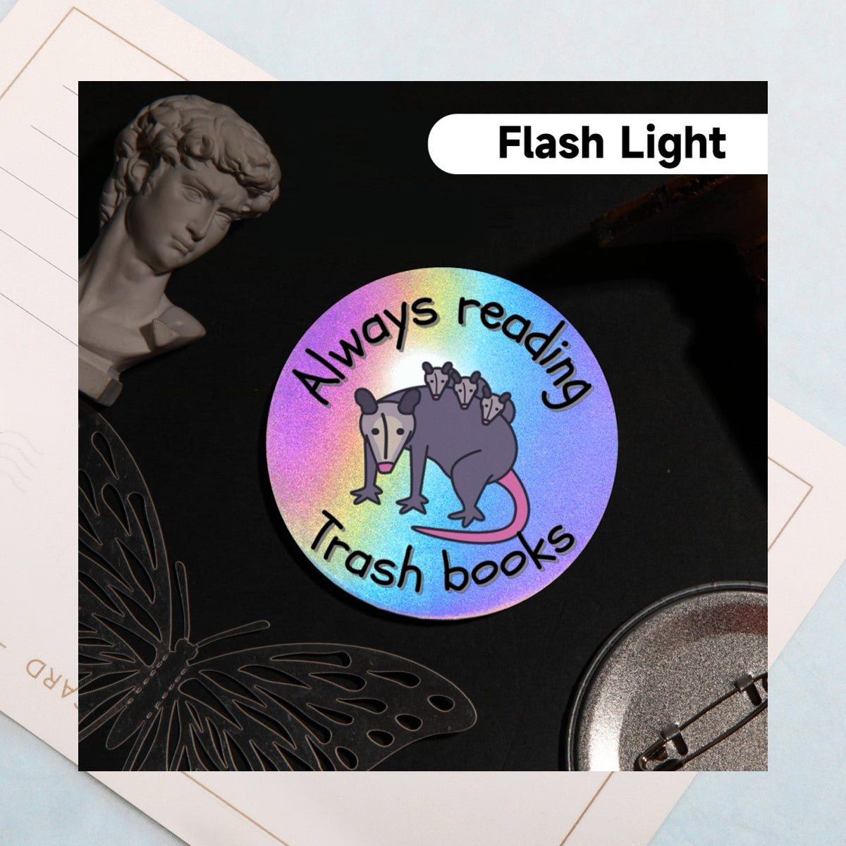 Trash Books - Possums - Holographic Badges