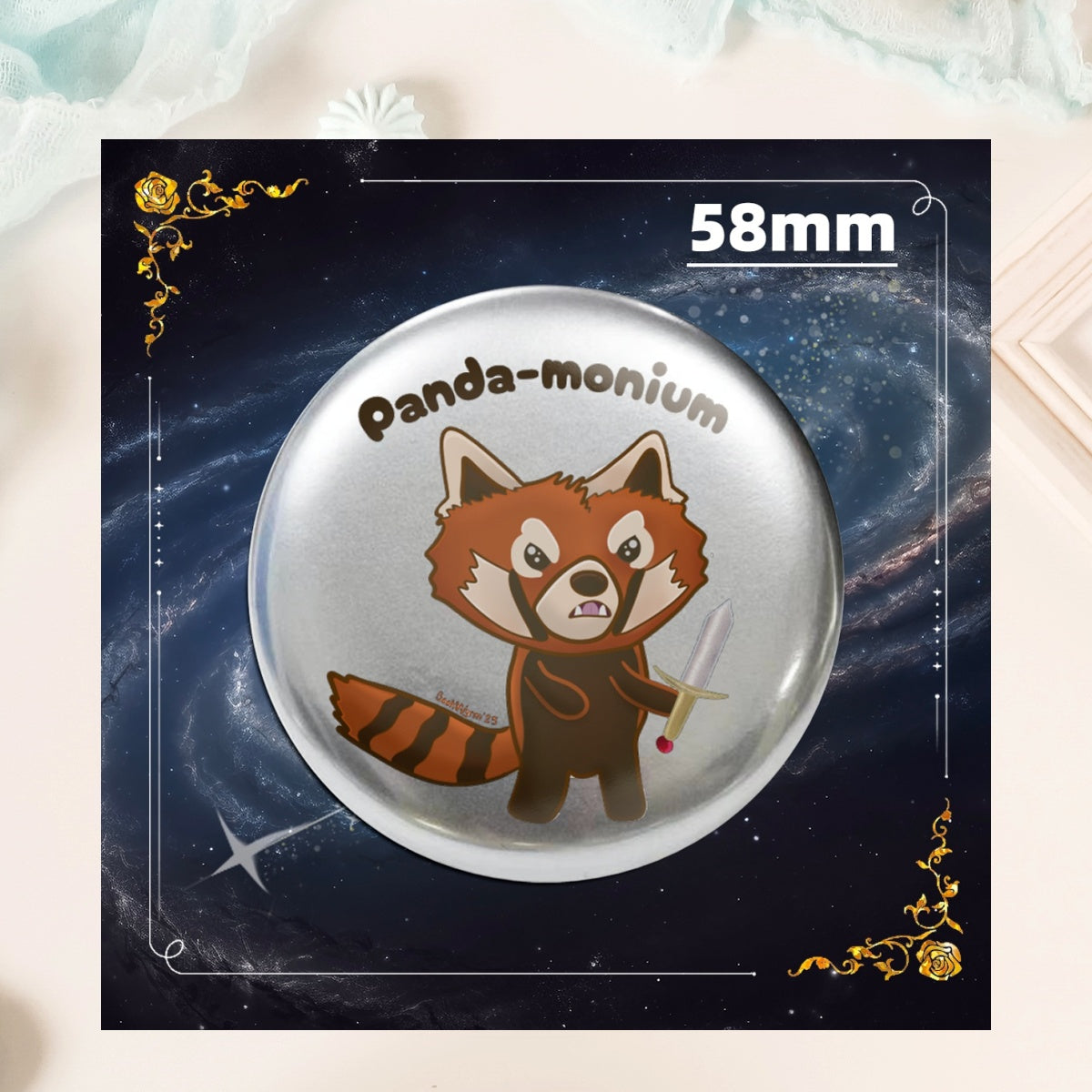 Panda-monium Holographic Badges