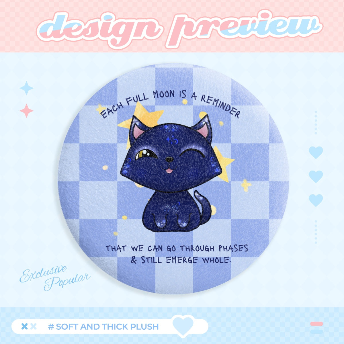 Galaxy Cat - Affirmation - Plush Badge
