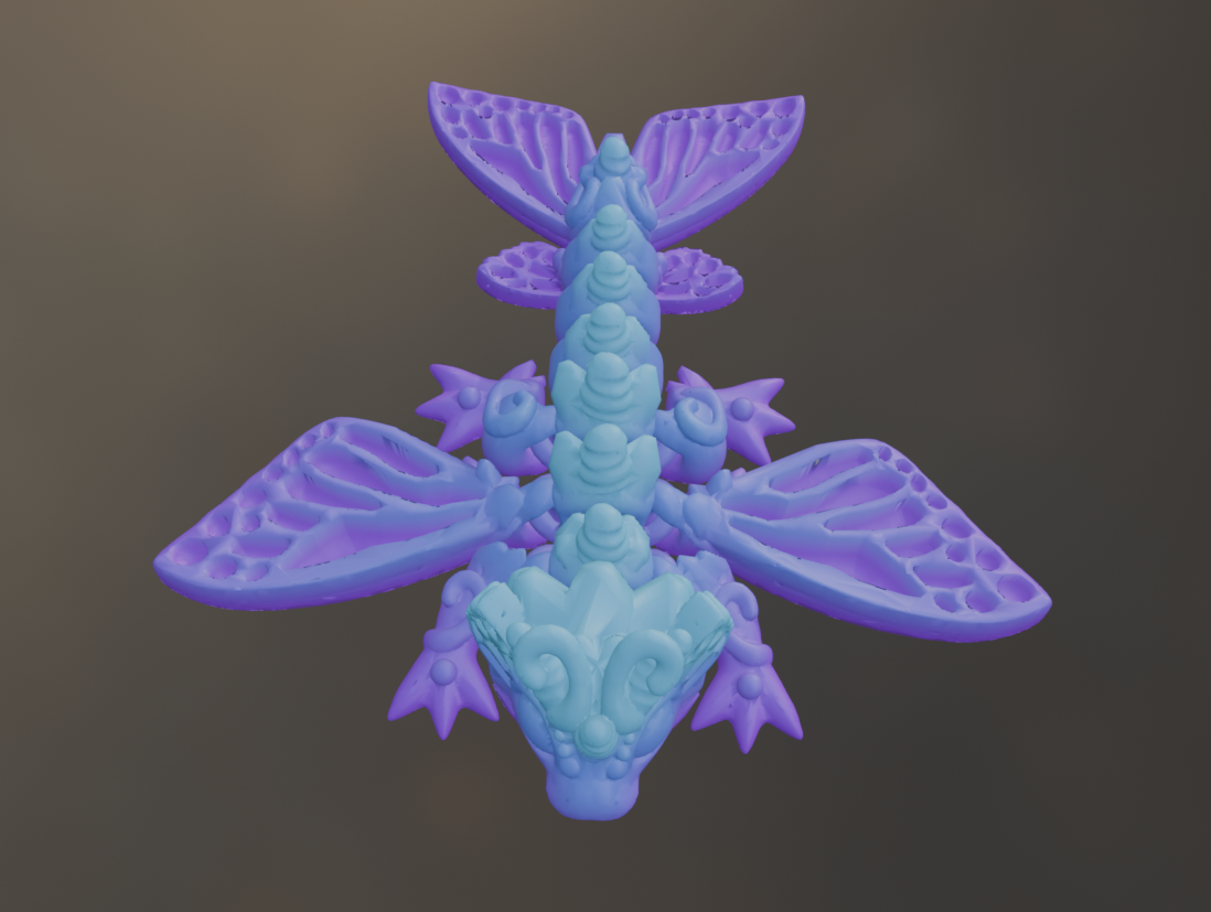 3D Printed Butterfly Chubby Baby Dragon (7 inches)