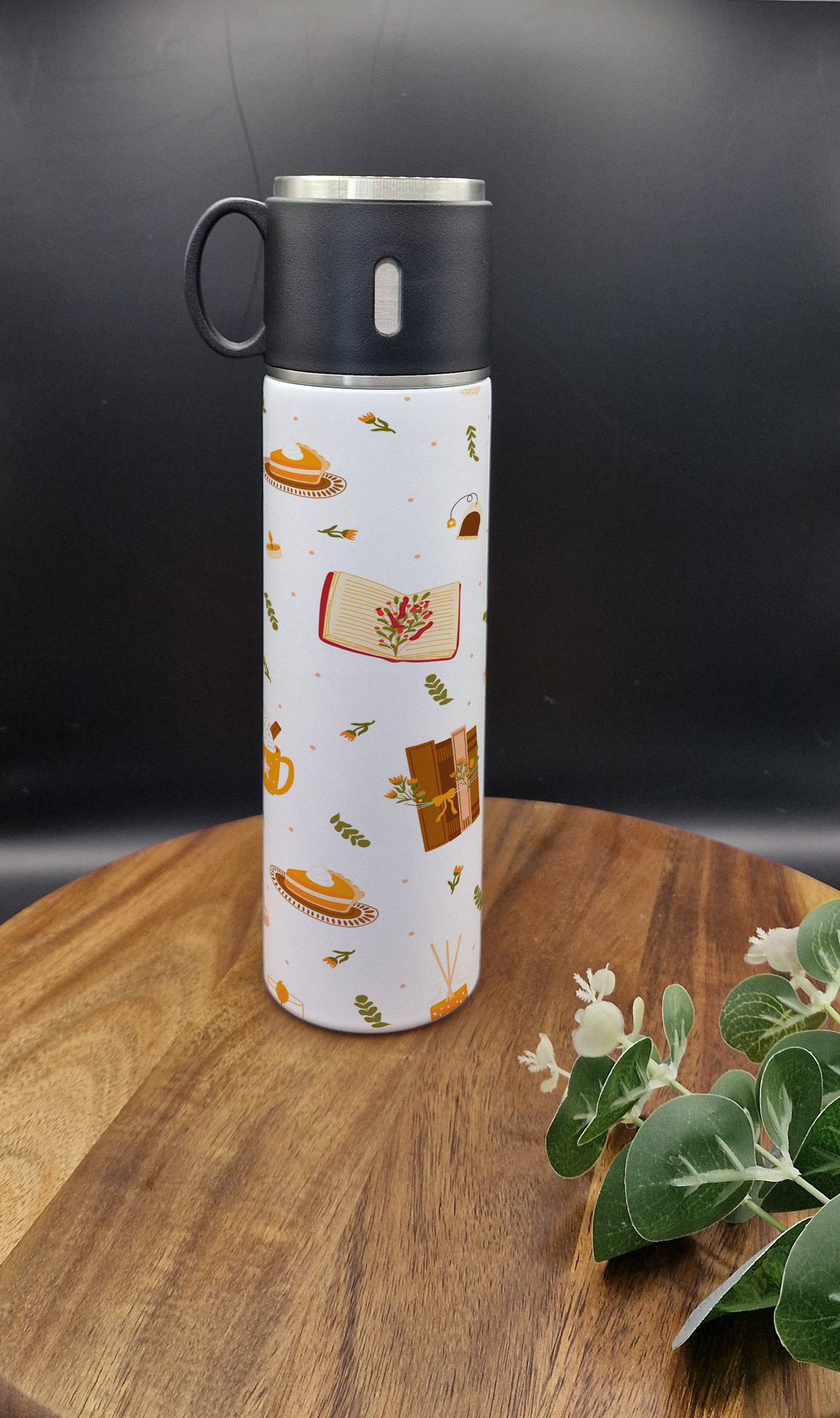 500ml Stainless Steel Thermos Bottle and Cup (Cosy girls book club Autumn ver)